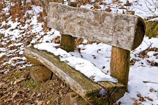 Park bench in snow — Stock Photo, Image