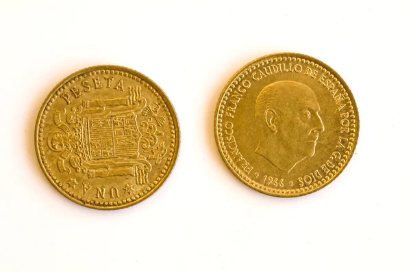 Bývalé evropské měny ve Španělsku — Stock fotografie