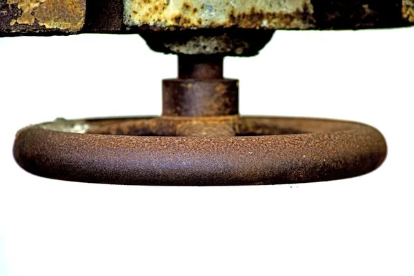 Egy régi szalagfűrész kerék — Stock Fotó