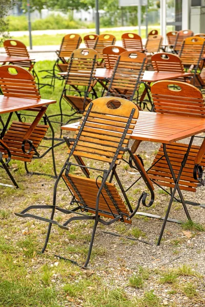 Closed beer garden — Stock Photo, Image