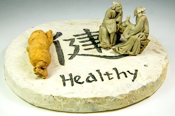Medicina chinesa ginseng raiz — Fotografia de Stock