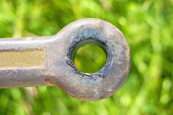 Trekhaak van een oude aanhangwagen — Stockfoto