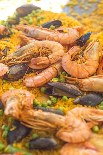 Paella με γαρίδες και μύδια — Φωτογραφία Αρχείου