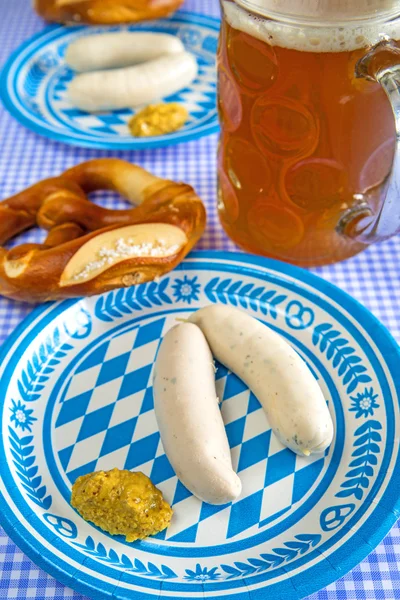 Veal sausage dish on Oktoberfest — Stock Photo, Image