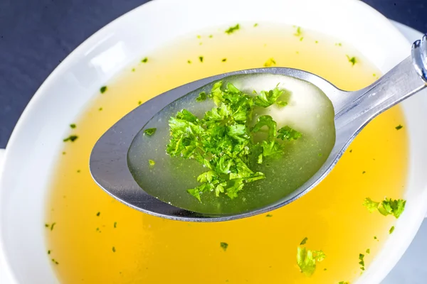 Chicken broth — Stock Photo, Image