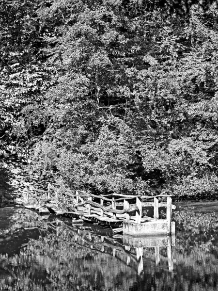 湖で古い橋 — ストック写真
