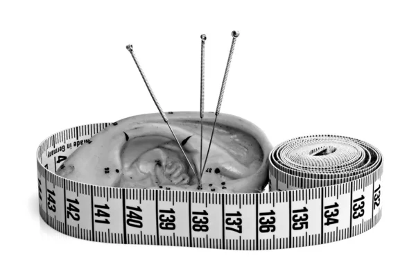 Akupunktur iğneleri ölçü ile — Stok fotoğraf