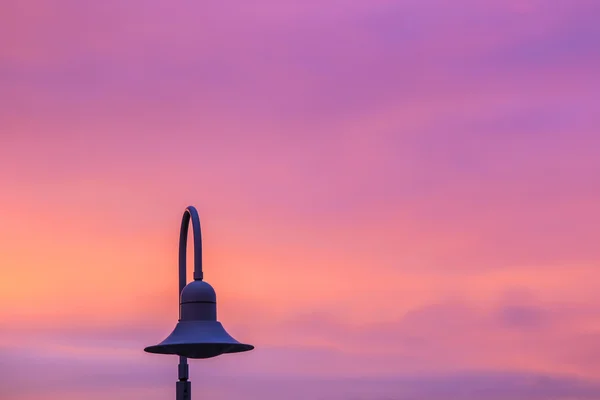Lantern in red sky — Stock Photo, Image