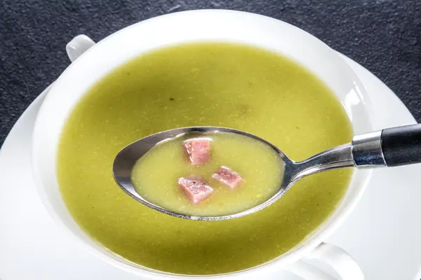 Peas soup with sausage — Stock Photo, Image