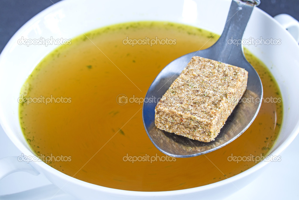 Stock cube with broth