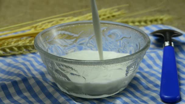 Copos de maíz con leche — Vídeos de Stock