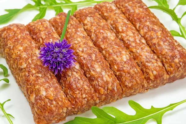 Cevapi, raw ready for barbecue — Stock Photo, Image