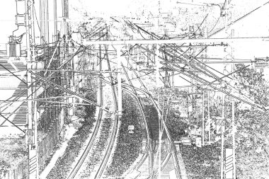 çizim nline içinde Almanya'da raylar