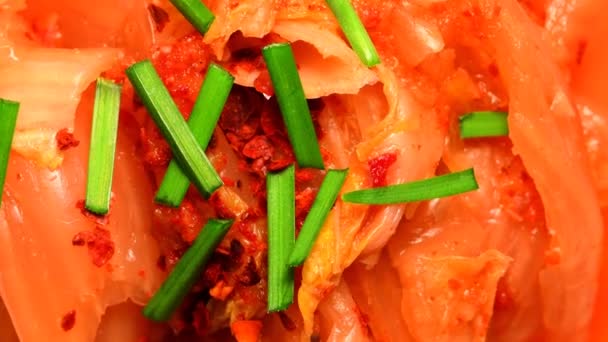 Korejský Kimchi Plochý Pohled Otočný Stůl — Stock video