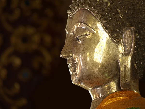 Detalj av ansiktet från buddha — Stockfoto