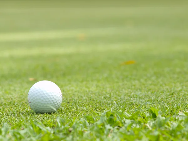Alter Golfball auf grünem Abschlag — Stockfoto