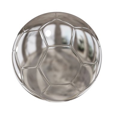 Beyaz arka plan üzerinde izole gümüş veya Platin futbol topu