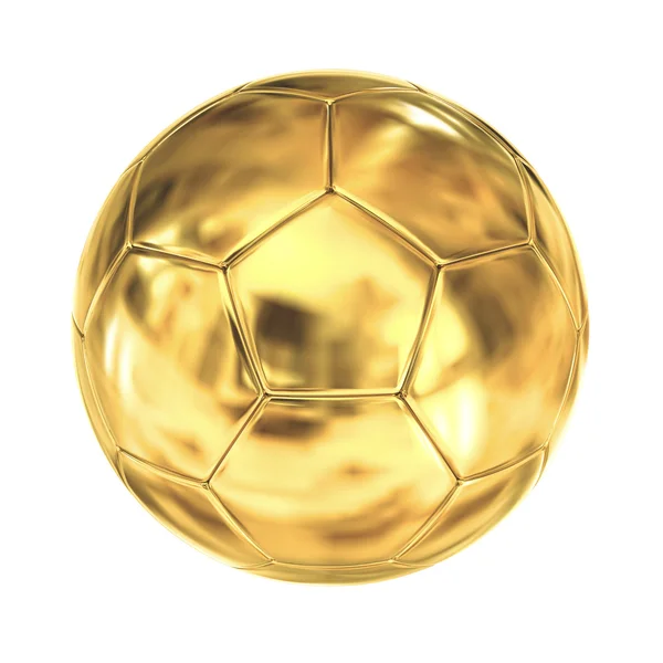 Golden soccer ball isolated on white background — Stock Photo, Image