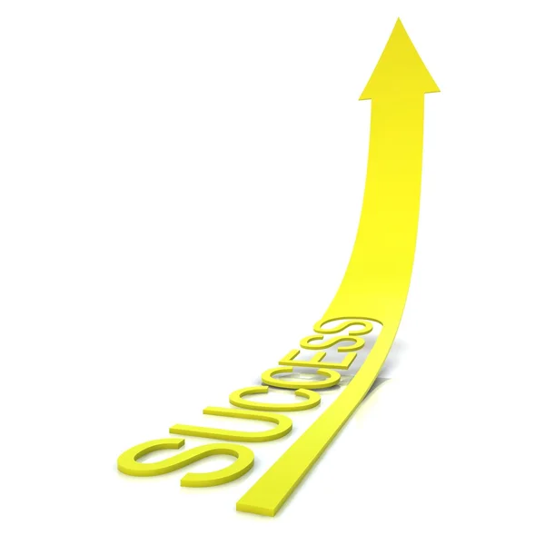 Beautiful yellow arrow success. — Stock Photo, Image