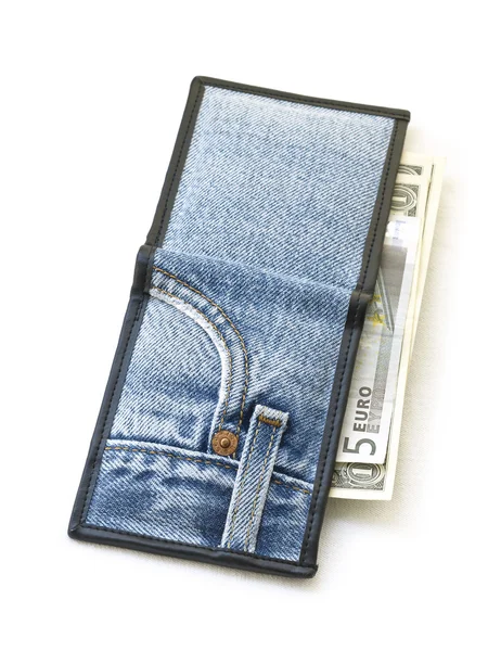 Plånboken gjord av jean — Stockfoto