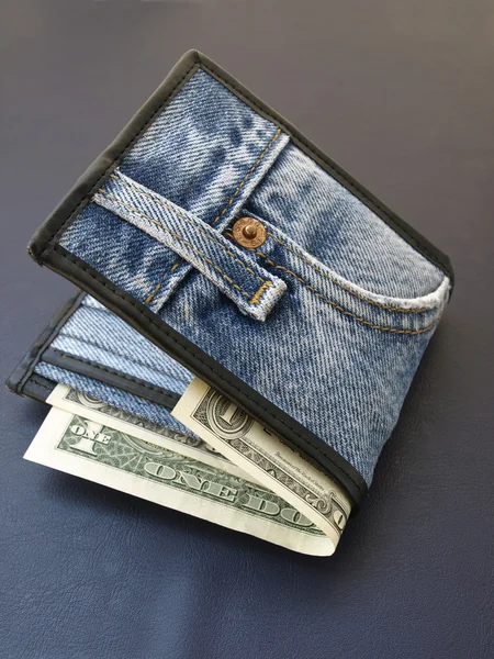 Plånboken gjord av jean — Stockfoto