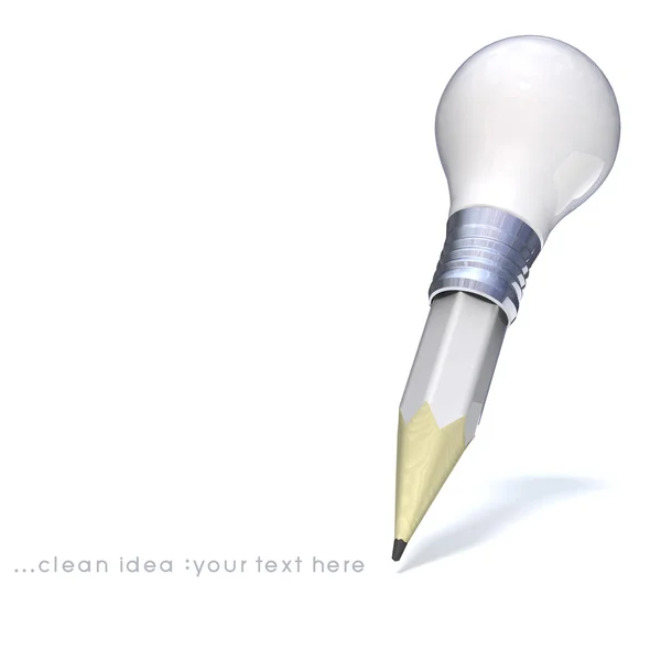 Light bulb, Pencil, and Good idea. — Stock Photo, Image