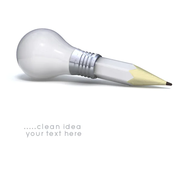 3d pencil light bulb drawing business success Stock Photo by