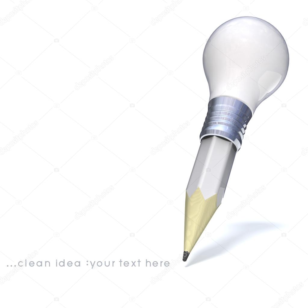 Light bulb, Pencil, and Good idea.