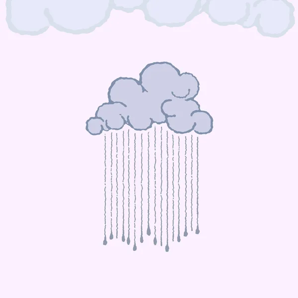 Regnmoln med regndroppar - vektor illustration — Stock vektor