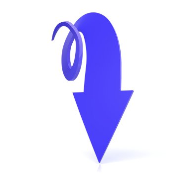 Sanat ve iş için şık mavi ok.