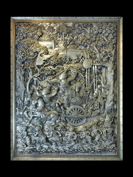 Historien om Ramayana i et thailandsk tempel - Stock-foto