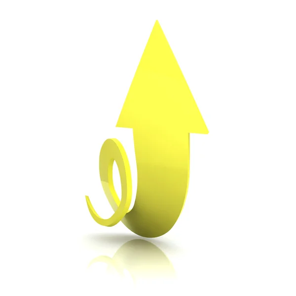 Stylish yellow arrow, for art and business. — Stock Photo, Image