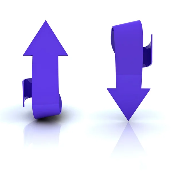 Beautiful blue arrows in both directions, up and down. — Stock Photo, Image