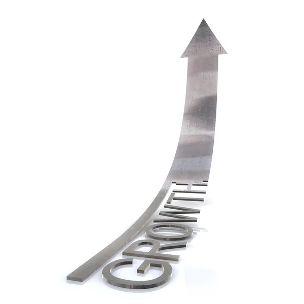 Beautiful metal arrow of growth. High-resolution 3d rendering — Stock Photo, Image