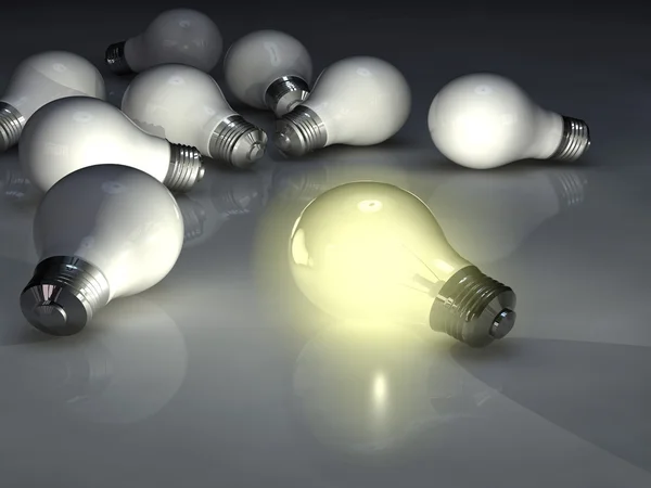 Light bulbs, High-resolution 3d rendering — Stock Photo, Image