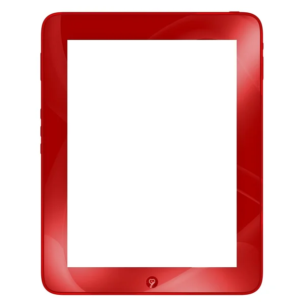 Día de San Valentín especial, tableta roja como ipade aislado en blanco — Foto de Stock