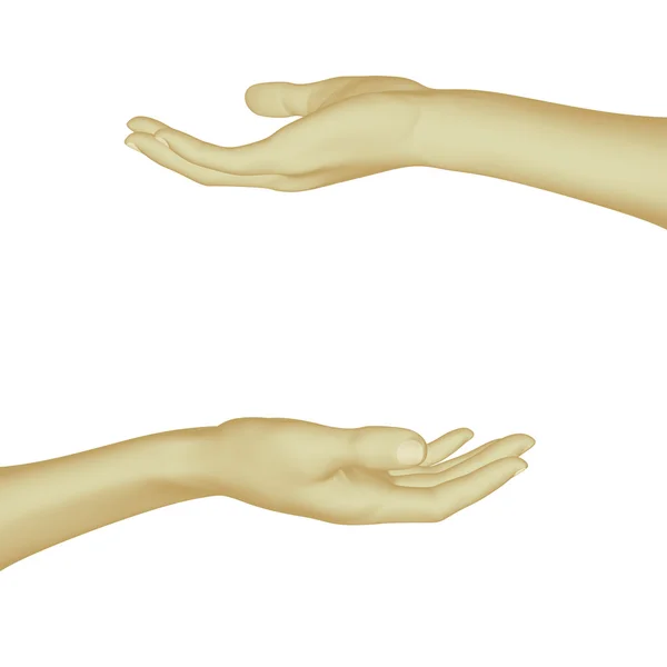 Beautiful hand touching, isolated on whit — Stock Photo, Image