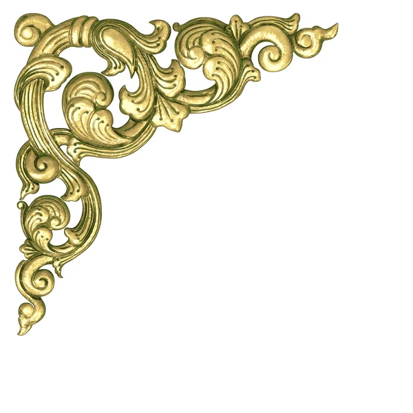 Gold flower frame border. — Stock Photo, Image