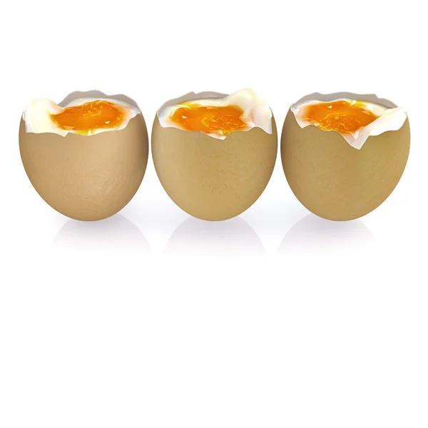 Naměkko vajíčka na bílém pozadí. — Stock fotografie