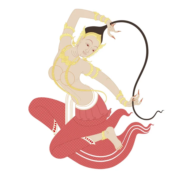 Thailändische Kunst Zeichnungen Frauen — Stockfoto