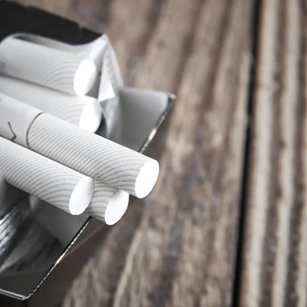 Close-up of cigarettes in pack — Stock Photo, Image