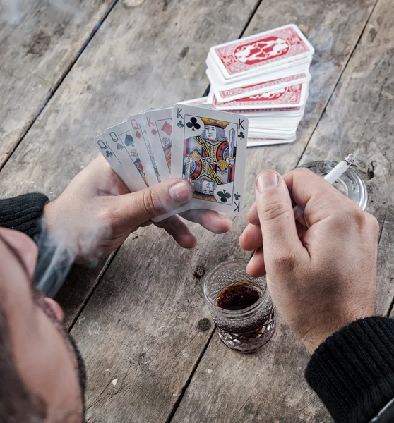 Kåk poker hand — Stockfoto