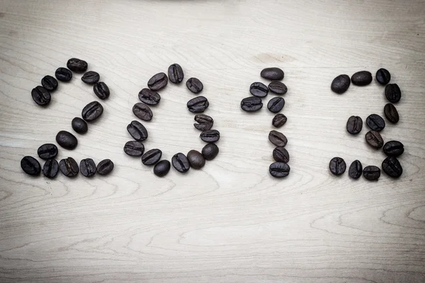 Number 2013 made with coffee beans — Stock Photo, Image