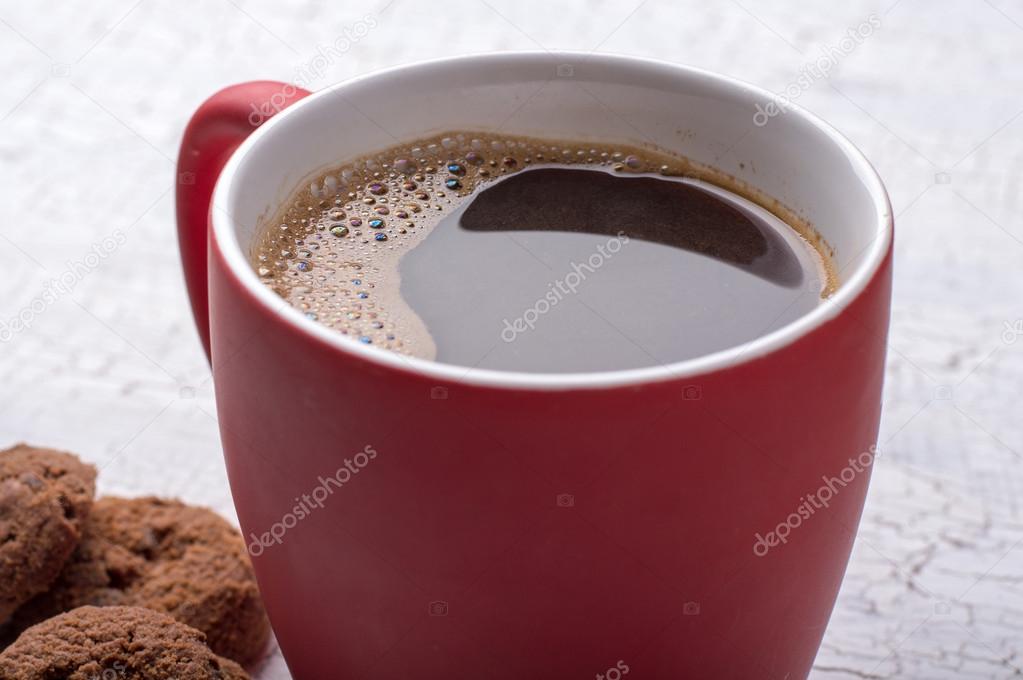 red coffee mug