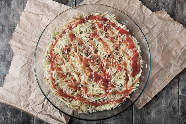 Fait maison - moussaka de courgettes hachées — Photo