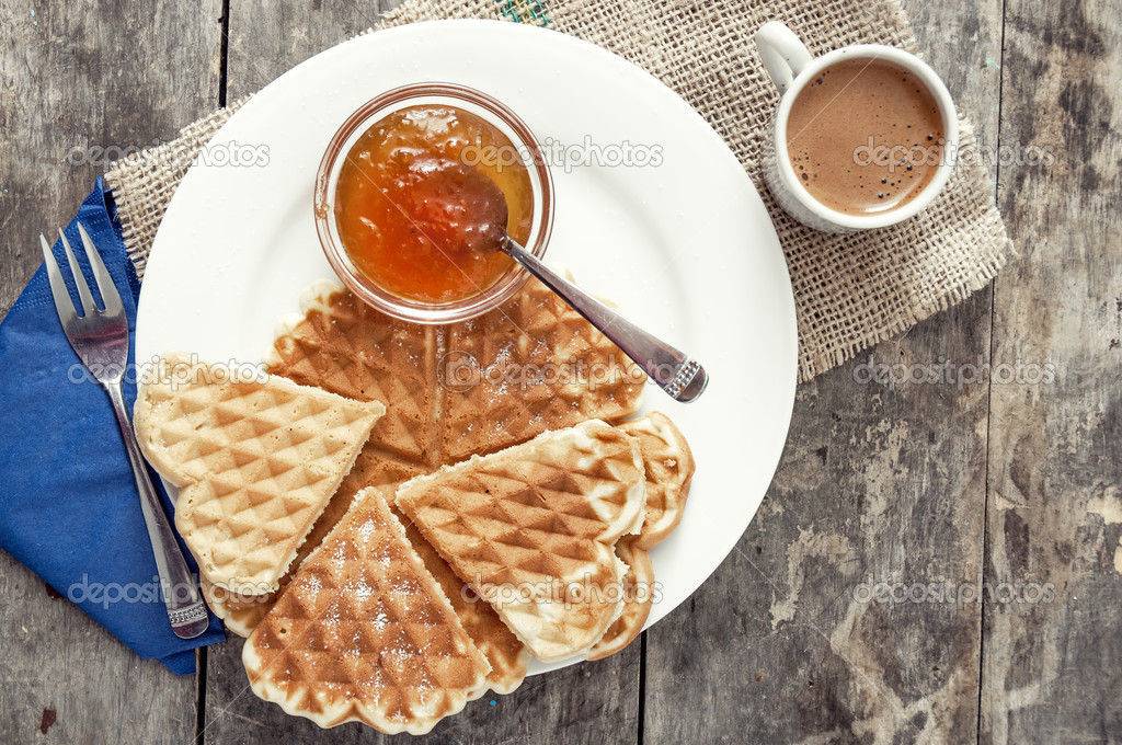 Breakfast with waffles