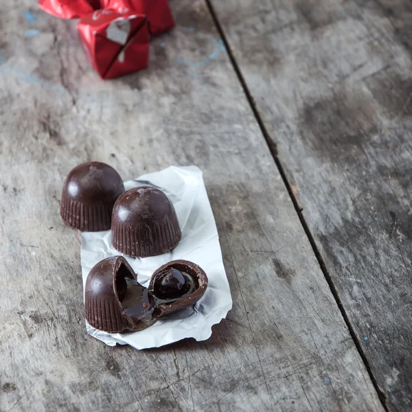 Chocolate covered cherry — Stock Photo, Image