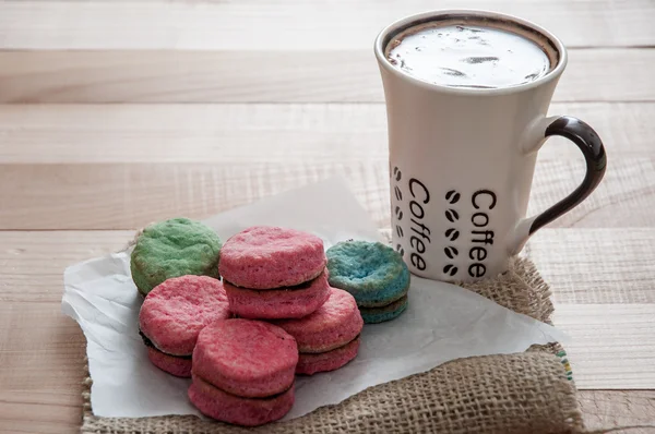 Vanilla Cookies and coffee — Stock Photo, Image