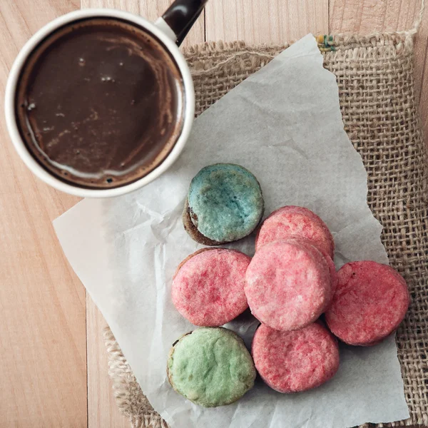 Vanilla Cookies and coffee — Stock Photo, Image