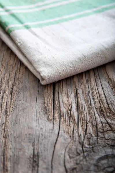 Obrus na stół drewniany tło — Zdjęcie stockowe